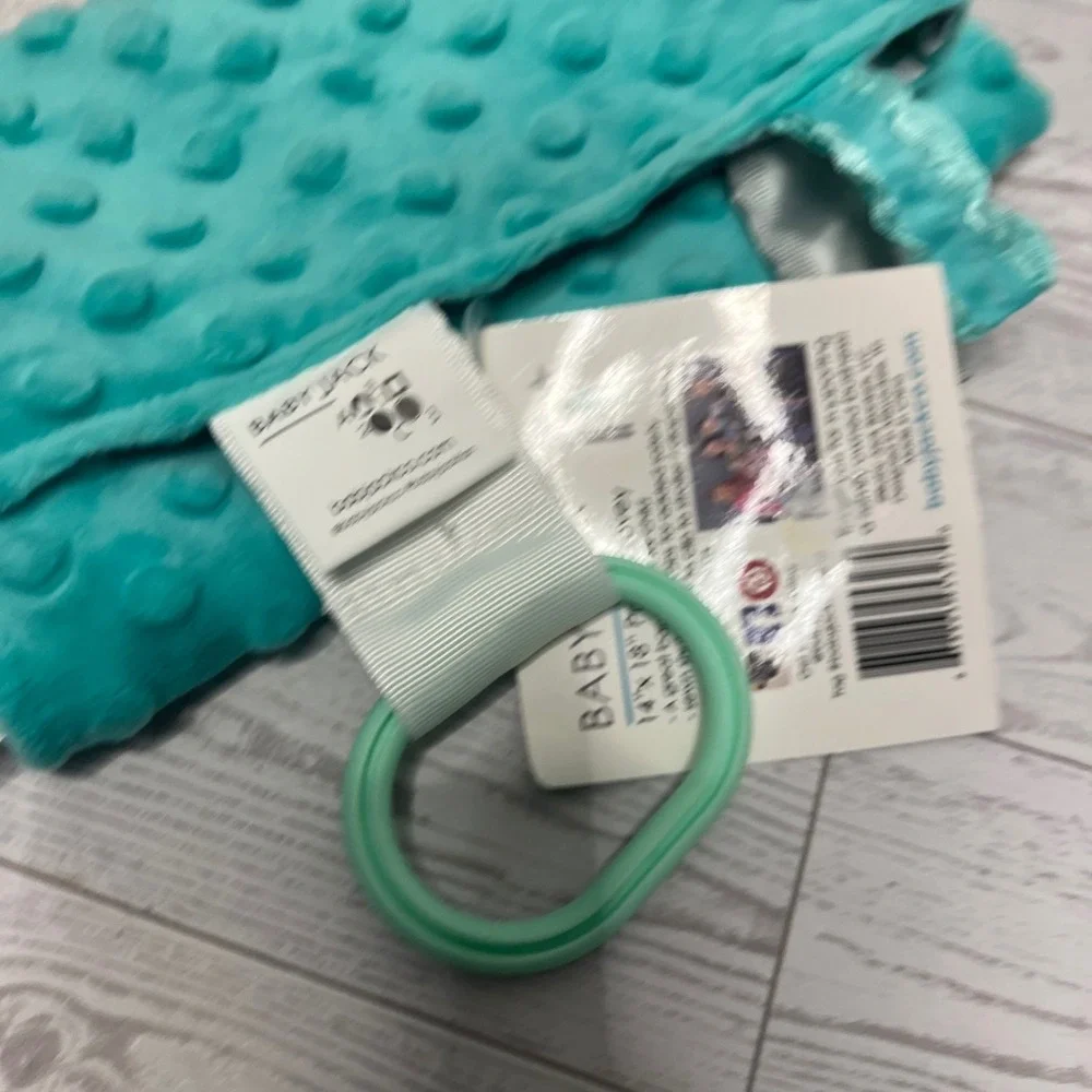 Baby Jack & Co Prayer Baptism Lovey Teal Minky Cross Bible Verse 14x18 NWT